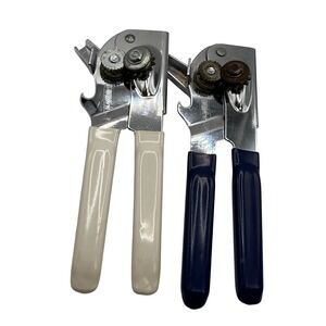 Vintage Set of Swing-A-Way Manual Can Openers Set of 2 Navy Blue/White USA Made
